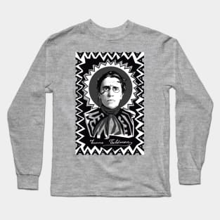 Emma Goldman in Black and White Long Sleeve T-Shirt